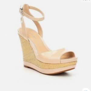 Gianni Bini Latoria Patent Leather Dress Sandal Wedge Size 8.5